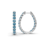 9ct White Gold Isla Round Lab Diamond Hoop Earrings (1 Ct. Tw.) left