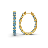 9ct Yellow Gold Isla Round Lab Diamond Hoop Earrings (8 Ct. Tw.) left
