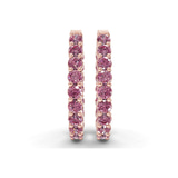 9ct Rose Gold Isla Round Lab Diamond Hoop Earrings (1 Ct. Tw.) right