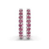 Platinum Isla Round Lab Diamond Hoop Earrings (8 Ct. Tw.) right