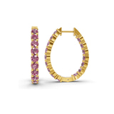 10kt Yellow Gold Isla Round Lab Diamond Hoop Earrings (8 Ct. Tw.) left