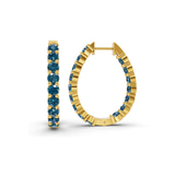 14kt Yellow Gold Isla Round Lab Diamond Hoop Earrings (1 Ct. Tw.) left