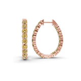 9ct Rose Gold Isla Round Lab Diamond Hoop Earrings (1 Ct. Tw.) left