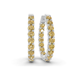 Platinum Isla Round Lab Diamond Hoop Earrings (1 Ct. Tw.) front image