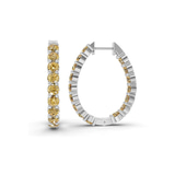 Platinum Isla Round Lab Diamond Hoop Earrings (1 Ct. Tw.) left