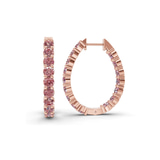 9ct Rose Gold Isla Round Lab Diamond Hoop Earrings (7 Ct. Tw.) left