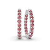 9ct White Gold Isla Round Lab Diamond Hoop Earrings (7 Ct. Tw.) front image