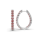 9ct White Gold Isla Round Lab Diamond Hoop Earrings (7 Ct. Tw.) left