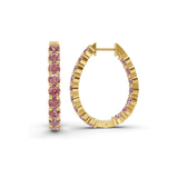 10kt Yellow Gold Isla Round Lab Diamond Hoop Earrings (1 Ct. Tw.) left