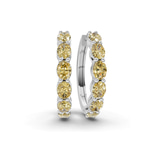 Platinum Saylor Oval Lab Diamond Hoop Earrings (8 Ct. Tw.) front image