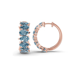 10kt Rose Gold Eudora Pear Lab Diamond Hoop Earrings (8 Ct. Tw.) standing product image one