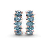 10kt Rose Gold Eudora Pear Lab Diamond Hoop Earrings (8 Ct. Tw.) side right image one