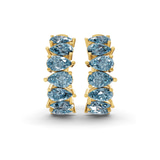14kt Yellow Gold Eudora Pear Lab Diamond Hoop Earrings (3 Ct. Tw.) side right image one