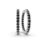 Platinum Meara Round Lab Diamond Hoop Earrings (8 Ct. Tw.) front image