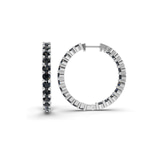 Platinum Meara Round Lab Diamond Hoop Earrings (8 Ct. Tw.) standing product image one