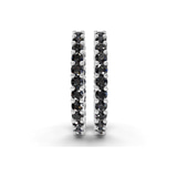 Platinum Meara Round Lab Diamond Hoop Earrings (8 Ct. Tw.) side right image one