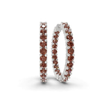 10kt White Gold Meara Round Lab Diamond Hoop Earrings (1 Ct. Tw.) front image