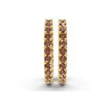 9ct Yellow Gold Meara Round Lab Diamond Hoop Earrings (1 Ct. Tw.) side right image one