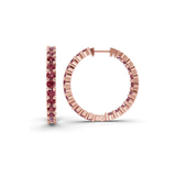 9ct Rose Gold Meara Round Lab Diamond Hoop Earrings (8 Ct. Tw.) standing product image one