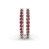 Platinum Meara Round Lab Diamond Hoop Earrings (8 Ct. Tw.) side right image one