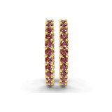 10kt Yellow Gold Meara Round Lab Diamond Hoop Earrings (3 Ct. Tw.) side right image one