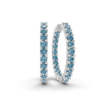 14kt White Gold Meara Round Lab Diamond Hoop Earrings (5 Ct. Tw.) front image