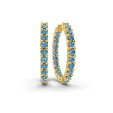 9ct Yellow Gold Meara Round Lab Diamond Hoop Earrings (2 Ct. Tw.) front image
