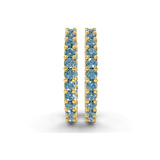 9ct Yellow Gold Meara Round Lab Diamond Hoop Earrings (2 Ct. Tw.) side right image one