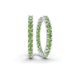 Platinum Meara Round Lab Diamond Hoop Earrings (5 Ct. Tw.) front image