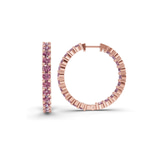 10kt Rose Gold Meara Round Lab Diamond Hoop Earrings (1 Ct. Tw.) standing product image one