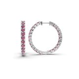 Platinum Meara Round Lab Diamond Hoop Earrings (6 Ct. Tw.) standing product image one