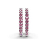 Platinum Meara Round Lab Diamond Hoop Earrings (6 Ct. Tw.) side right image one