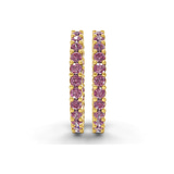 10kt Yellow Gold Meara Round Lab Diamond Hoop Earrings (2 Ct. Tw.) side right image one