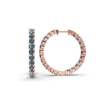 9ct Rose Gold Meara Round Lab Diamond Hoop Earrings (6 Ct. Tw.) standing product image one