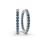 Platinum Meara Round Lab Diamond Hoop Earrings (6 Ct. Tw.) front image