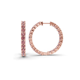9ct Rose Gold Meara Round Lab Diamond Hoop Earrings (1 Ct. Tw.) standing product image one