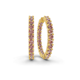 10kt Yellow Gold Meara Round Lab Diamond Hoop Earrings (6 Ct. Tw.) front image