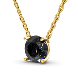 14kt Yellow Gold Lluvia Round Lab Diamond Solitaire Necklace (1/2 Ct. Tw.) standing product image one