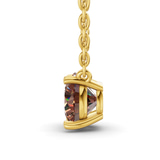 10kt Yellow Gold Lluvia Round Lab Diamond Solitaire Necklace (3 Ct. Tw.) side right image one