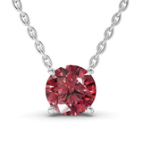 10kt White Gold Lluvia Round Lab Diamond Solitaire Necklace (1 Ct. Tw.) front image