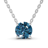 10kt White Gold Lluvia Round Lab Diamond Solitaire Necklace (4 Ct. Tw.) front image