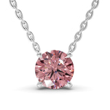 Platinum Lluvia Round Lab Diamond Solitaire Necklace (1 Ct. Tw.) front image