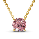 10kt Yellow Gold Lluvia Round Lab Diamond Solitaire Necklace (1/2 Ct. Tw.) front image