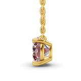 10kt Yellow Gold Lluvia Round Lab Diamond Solitaire Necklace (1/2 Ct. Tw.) side right image one