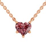 9ct Rose Gold Amalia Heart Lab Diamond Solitaire Necklace (1 Ct. Tw.) front image