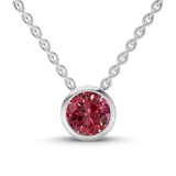 Platinum Agustina Round Bezel Lab Diamond Solitaire Necklace (1/2 Ct. Tw.) front image