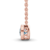 10kt Rose Gold Agustina Round Bezel Lab Diamond Solitaire Necklace (3 Ct. Tw.) side right image one