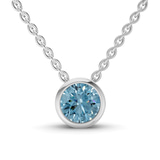 Platinum Agustina Round Bezel Lab Diamond Solitaire Necklace (4 Ct. Tw.) front image