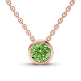 9ct Rose Gold Agustina Round Bezel Lab Diamond Solitaire Necklace (1/2 Ct. Tw.) front image