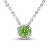 Platinum Agustina Round Bezel Lab Diamond Solitaire Necklace (1/2 Ct. Tw.) front image